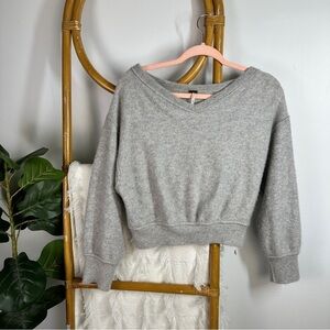Free People Grey Cashmere V Neck Sweater sz XS